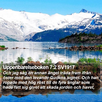 Uppenbarelseboken 7:2 SV1917 Bible Verse Image