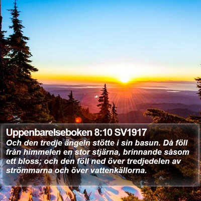 Uppenbarelseboken 8:10 SV1917 Bible Verse Image