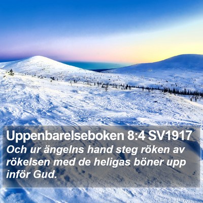 Uppenbarelseboken 8:4 SV1917 Bible Verse Image