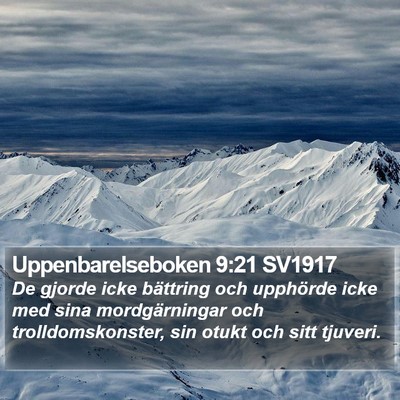 Uppenbarelseboken 9:21 SV1917 Bible Verse Image