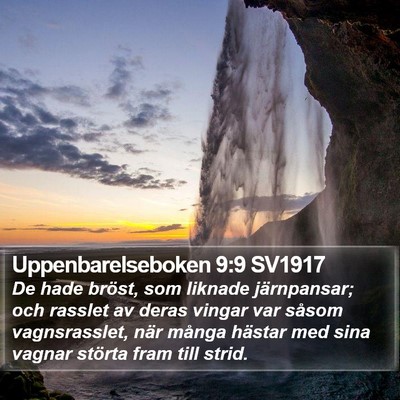 Uppenbarelseboken 9:9 SV1917 Bible Verse Image