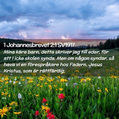 Picture 02 - 1 Johannesbrevet 2:1 SV1917 - Mina kära barn, detta skriver jag till eder, - Bible Verse Picture