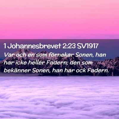 Picture 02 - 1 Johannesbrevet 2:23 SV1917 - Var och en som förnekar Sonen, han har icke - Bible Verse Picture