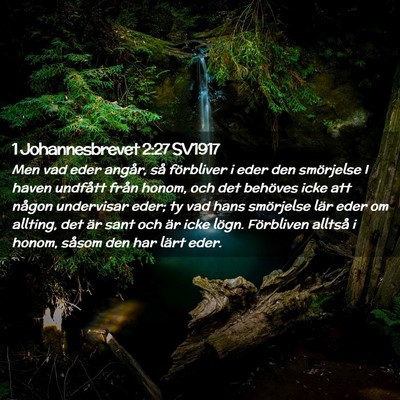 Picture 02 - 1 Johannesbrevet 2:27 SV1917 - Men vad eder angår, så förbliver i eder den - Bible Verse Picture