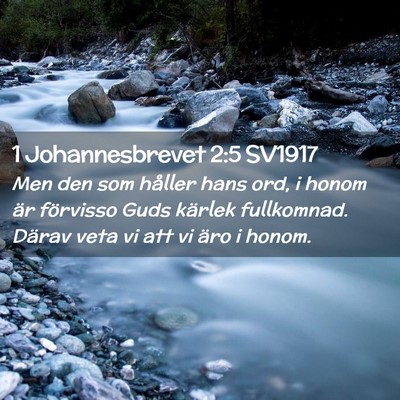 Picture 02 - 1 Johannesbrevet 2:5 SV1917 - Men den som håller hans ord, i honom är - Bible Verse Picture