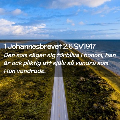 Picture 02 - 1 Johannesbrevet 2:6 SV1917 - Den som säger sig förbliva i honom, han är ock - Bible Verse Picture