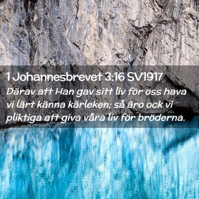Picture 02 - 1 Johannesbrevet 3:16 SV1917 - Därav att Han gav sitt liv för oss hava vi - Bible Verse Picture