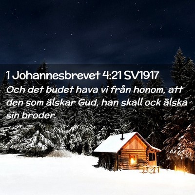 Picture 02 - 1 Johannesbrevet 4:21 SV1917 - Och det budet hava vi från honom, att den som - Bible Verse Picture