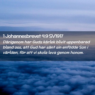 Picture 02 - 1 Johannesbrevet 4:9 SV1917 - Därigenom har Guds kärlek blivit uppenbarad - Bible Verse Picture