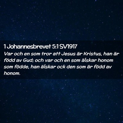 Picture 02 - 1 Johannesbrevet 5:1 SV1917 - Var och en som tror att Jesus är Kristus, han - Bible Verse Picture