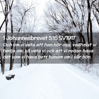 Picture 02 - 1 Johannesbrevet 5:15 SV1917 - Och om vi veta att han hör oss, vadhelst vi - Bible Verse Picture
