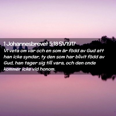 Picture 02 - 1 Johannesbrevet 5:18 SV1917 - Vi veta om var och en som är född av Gud att - Bible Verse Picture