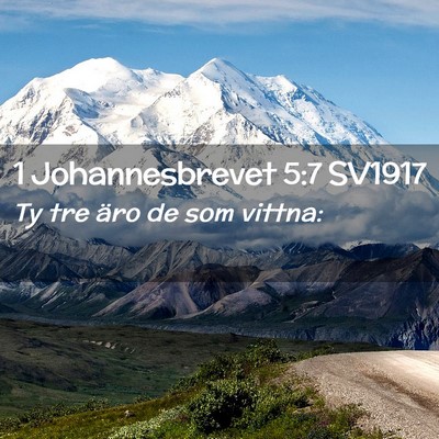 Picture 02 - 1 Johannesbrevet 5:7 SV1917 - Ty tre äro de som - Bible Verse Picture