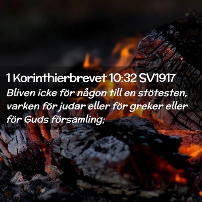 Picture 02 - 1 Korinthierbrevet 10:32 SV1917 - Bliven icke för någon till en stötesten, - Bible Verse Picture