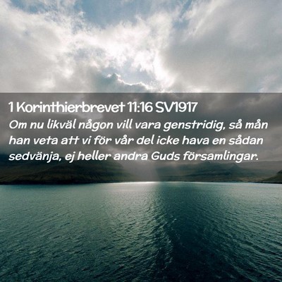 Picture 02 - 1 Korinthierbrevet 11:16 SV1917 - Om nu likväl någon vill vara genstridig, så - Bible Verse Picture