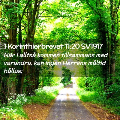 Picture 02 - 1 Korinthierbrevet 11:20 SV1917 - När I alltså kommen tillsammans med varandra, - Bible Verse Picture