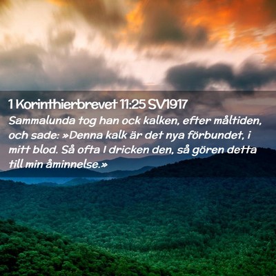 Picture 02 - 1 Korinthierbrevet 11:25 SV1917 - Sammalunda tog han ock kalken, efter måltiden, - Bible Verse Picture