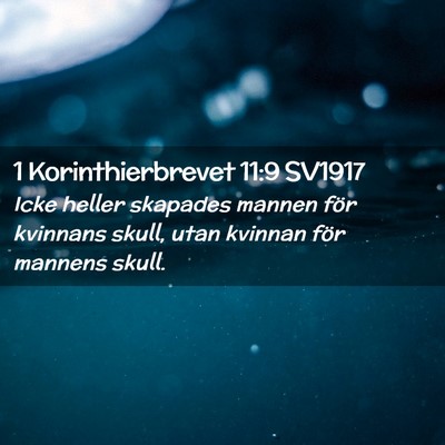Picture 02 - 1 Korinthierbrevet 11:9 SV1917 - Icke heller skapades mannen för kvinnans skull, - Bible Verse Picture