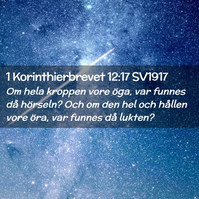 Picture 02 - 1 Korinthierbrevet 12:17 SV1917 - Om hela kroppen vore öga, var funnes då - Bible Verse Picture