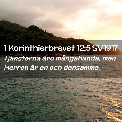 Picture 02 - 1 Korinthierbrevet 12:5 SV1917 - Tjänsterna äro mångahanda, men Herren är en - Bible Verse Picture