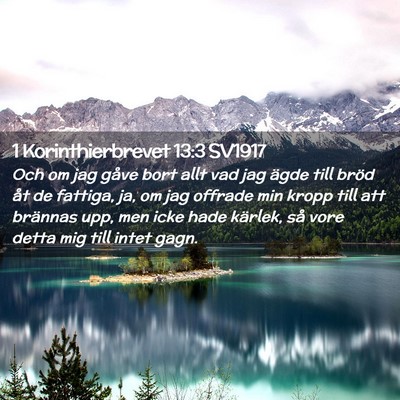 Picture 02 - 1 Korinthierbrevet 13:3 SV1917 - Och om jag gåve bort allt vad jag ägde till - Bible Verse Picture