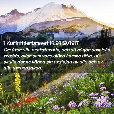 Picture 02 - 1 Korinthierbrevet 14:24 SV1917 - Om åter alla profeterade, och så någon som - Bible Verse Picture