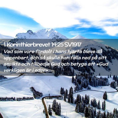 Picture 02 - 1 Korinthierbrevet 14:25 SV1917 - Vad som vore fördolt i hans hjärta bleve då - Bible Verse Picture