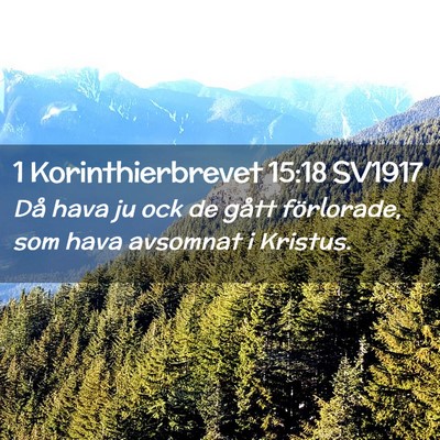 Picture 02 - 1 Korinthierbrevet 15:18 SV1917 - Då hava ju ock de gått förlorade, som hava - Bible Verse Picture
