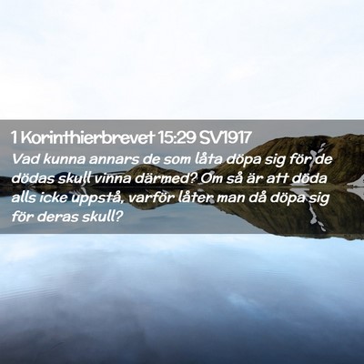 Picture 02 - 1 Korinthierbrevet 15:29 SV1917 - Vad kunna annars de som låta döpa sig för de - Bible Verse Picture
