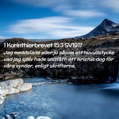 Picture 02 - 1 Korinthierbrevet 15:3 SV1917 - Jag meddelade eder ju såsom ett huvudstycke vad - Bible Verse Picture