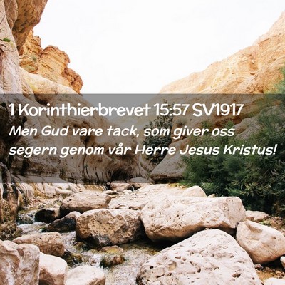 Picture 02 - 1 Korinthierbrevet 15:57 SV1917 - Men Gud vare tack, som giver oss segern genom - Bible Verse Picture