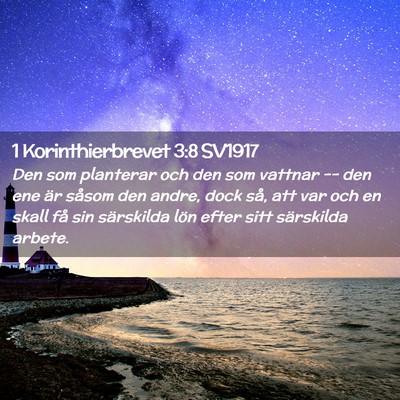 Picture 02 - 1 Korinthierbrevet 3:8 SV1917 - Den som planterar och den som vattnar -- den ene - Bible Verse Picture