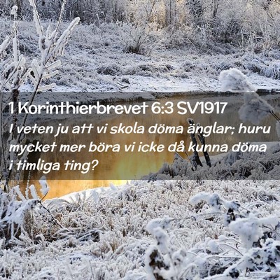 Picture 02 - 1 Korinthierbrevet 6:3 SV1917 - I veten ju att vi skola döma änglar; huru - Bible Verse Picture
