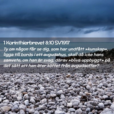 Picture 02 - 1 Korinthierbrevet 8:10 SV1917 - Ty om någon får se dig, som har undfått - Bible Verse Picture