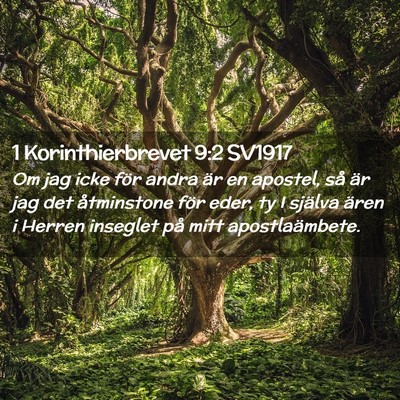 Picture 02 - 1 Korinthierbrevet 9:2 SV1917 - Om jag icke för andra är en apostel, så är - Bible Verse Picture