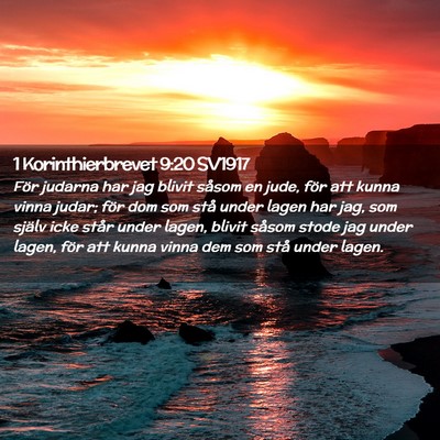 Picture 02 - 1 Korinthierbrevet 9:20 SV1917 - För judarna har jag blivit såsom en jude, för - Bible Verse Picture