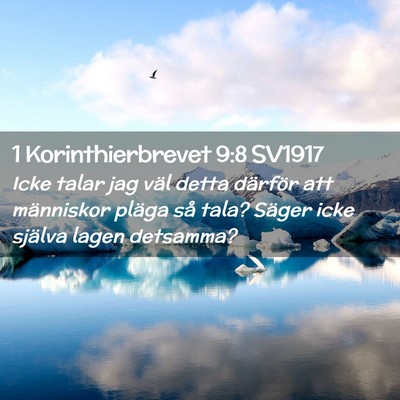 Picture 02 - 1 Korinthierbrevet 9:8 SV1917 - Icke talar jag väl detta därför att människor - Bible Verse Picture