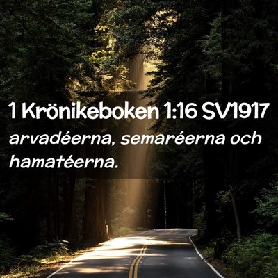 Picture 02 - 1 Krönikeboken 1:16 SV1917 - arvadéerna, semaréerna och - Bible Verse Picture