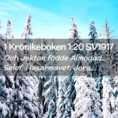 Picture 02 - 1 Krönikeboken 1:20 SV1917 - Och Joktan födde Almodad, Selef, Hasarmavet, - Bible Verse Picture