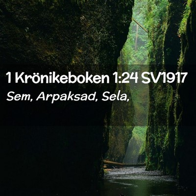 Picture 02 - 1 Krönikeboken 1:24 SV1917 - Sem, Arpaksad, - Bible Verse Picture