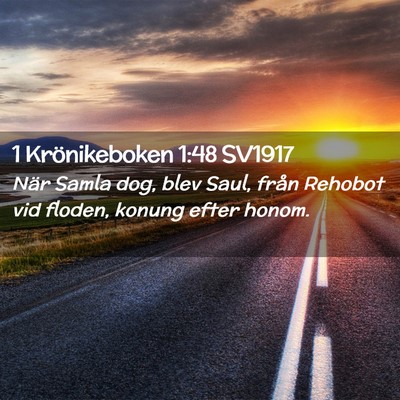 Picture 02 - 1 Krönikeboken 1:48 SV1917 - När Samla dog, blev Saul, från Rehobot vid - Bible Verse Picture