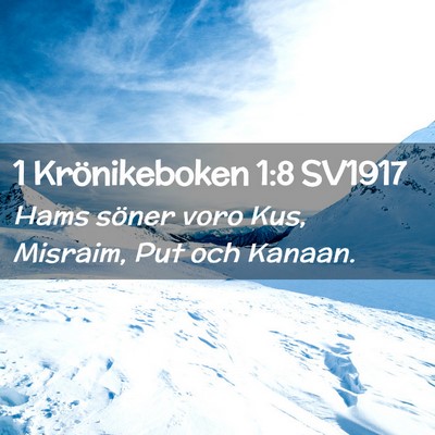 Picture 02 - 1 Krönikeboken 1:8 SV1917 - Hams söner voro Kus, Misraim, Put och - Bible Verse Picture