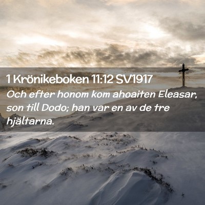 Picture 02 - 1 Krönikeboken 11:12 SV1917 - Och efter honom kom ahoaiten Eleasar, son till - Bible Verse Picture