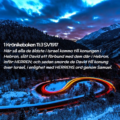 Picture 02 - 1 Krönikeboken 11:3 SV1917 - När så alla de äldste i Israel kommo till - Bible Verse Picture