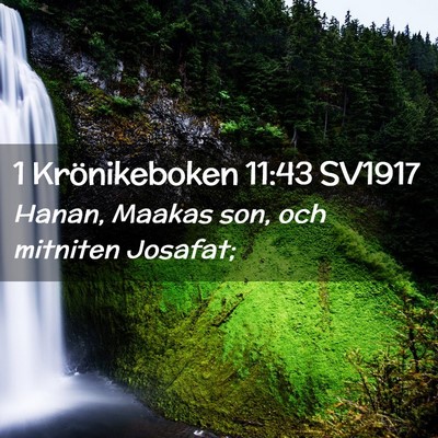 Picture 02 - 1 Krönikeboken 11:43 SV1917 - Hanan, Maakas son, och mitniten - Bible Verse Picture