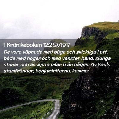 Picture 02 - 1 Krönikeboken 12:2 SV1917 - De voro väpnade med båge och skickliga i att, - Bible Verse Picture
