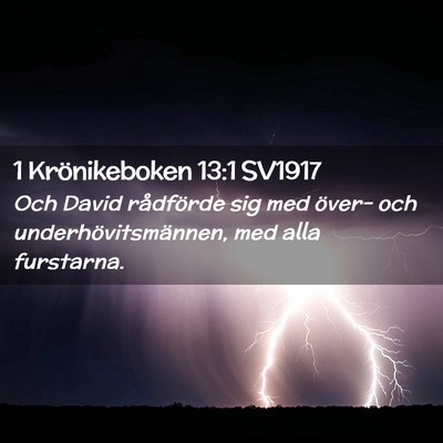 Picture 02 - 1 Krönikeboken 13:1 SV1917 - Och David rådförde sig med över- och - Bible Verse Picture
