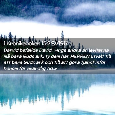 Picture 02 - 1 Krönikeboken 15:2 SV1917 - Därvid befallde David: »Inga andra än - Bible Verse Picture