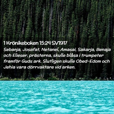 Picture 02 - 1 Krönikeboken 15:24 SV1917 - Sebanja, Josafat, Netanel, Amasai, Sakarja, - Bible Verse Picture