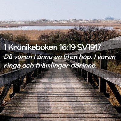 Picture 02 - 1 Krönikeboken 16:19 SV1917 - Då voren I ännu en liten hop, I voren ringa och - Bible Verse Picture